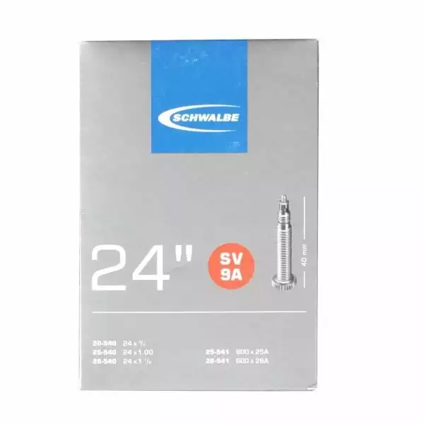 Chambre à Air SCHWALBE N°9A 24x0,75 - 1"1/8 Presta 40 Mm 1 Chambre à Air SCHWALBE N°9A 24x0,75 - 1"1/8 Presta 40 Mm