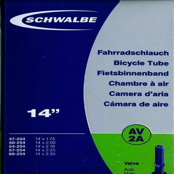 Chambre à Air SCHWALBE AV 2A 14x1,75/2,35 Schrader 1 Chambre à Air SCHWALBE AV 2A 14x1,75/2,35 Schrader