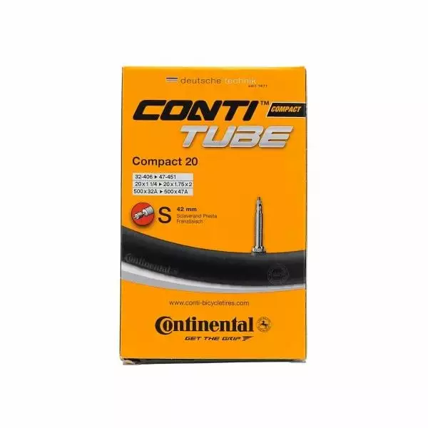 Chambre à Air CONTINENTAL COMPACT 20x1,75/2,00 Presta 42 Mm 1 Chambre à Air CONTINENTAL COMPACT 20x1,75/2,00 Presta 42 Mm
