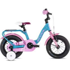 Vélo Enfant S'COOL NIXE Alu 1V 12" Turquoise/Rose 2022